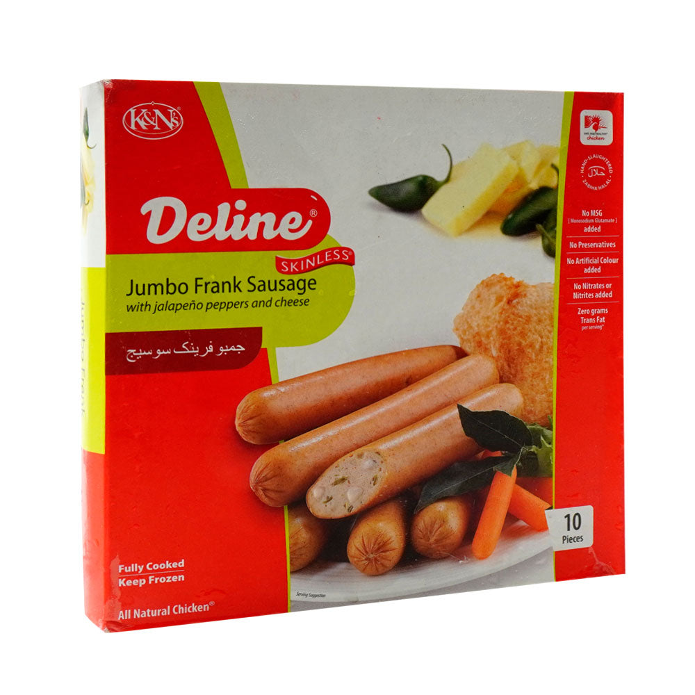 K&N JUMBO FRANK WITH JALAPENO PEPPERS AND CHEESE 10 PCS 740 GM