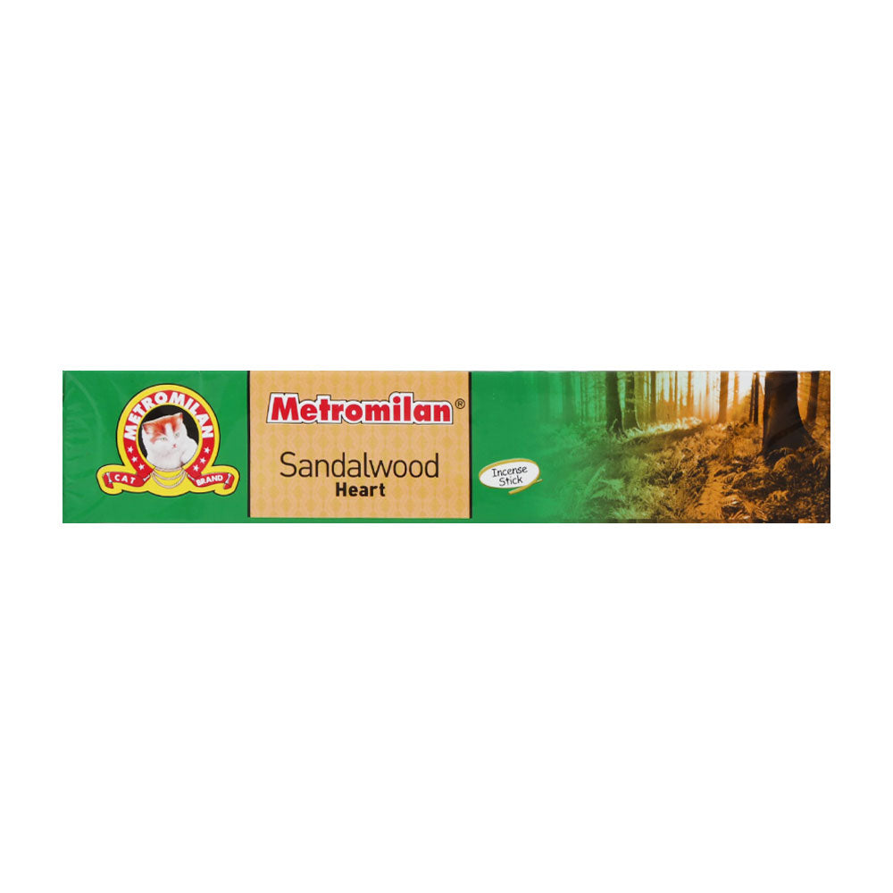 METRO MILAN AGARBATTI SANDALWOOD HEART 18 STICKS
