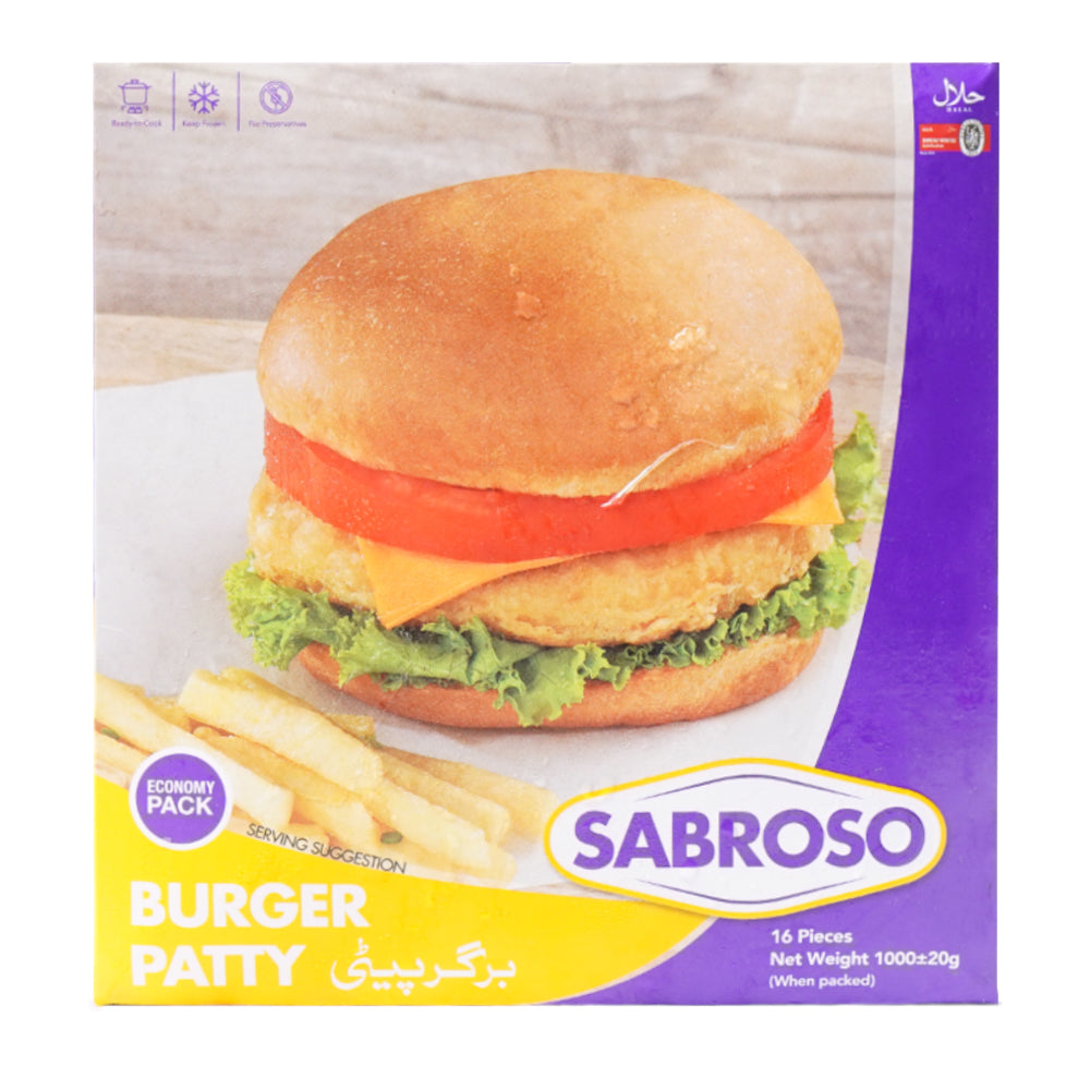 SABROSO BURGER PATTIES 16 PCS 1000 GM AlFatah