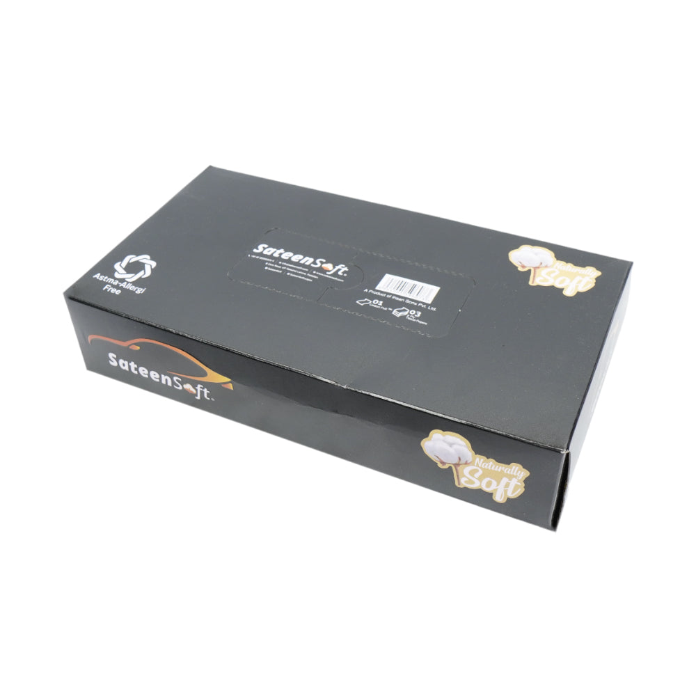 SATEENSOFT CAR PACK PREMIUM COTTON DRY TISSUE WIPES BOX 45S