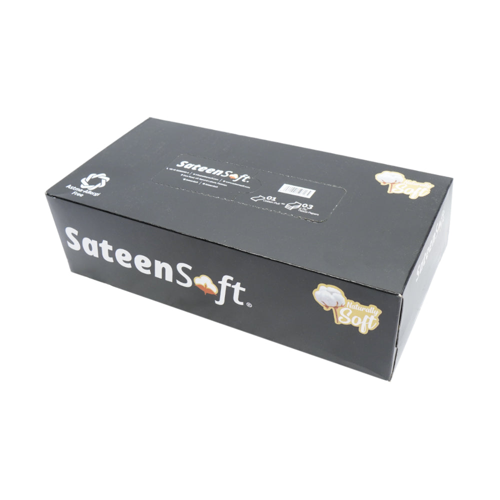 SATEENSOFT EXECUTIVE BLACK TISSUE WIPES BOX 90S