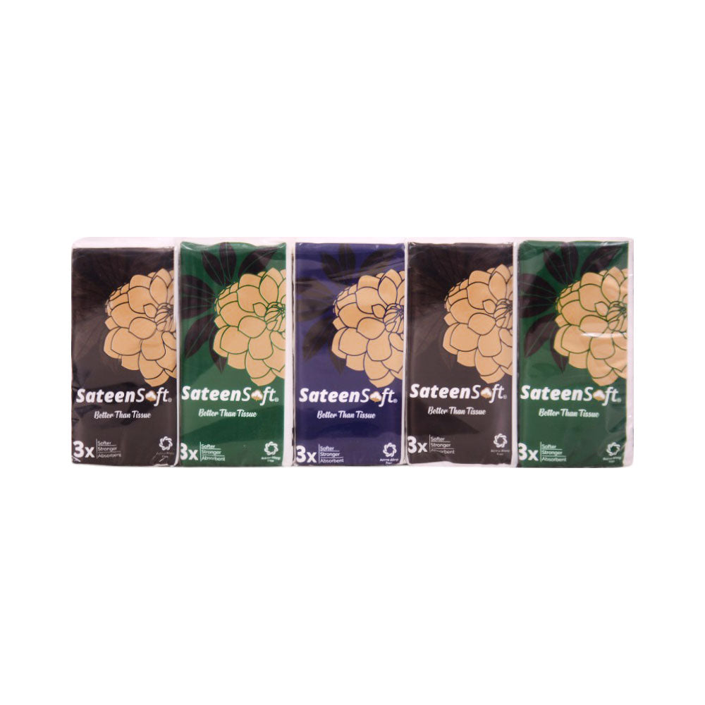 SATEENSOFT POCKET FIT COTTON TISSUE WIPES PACK 10PCS
