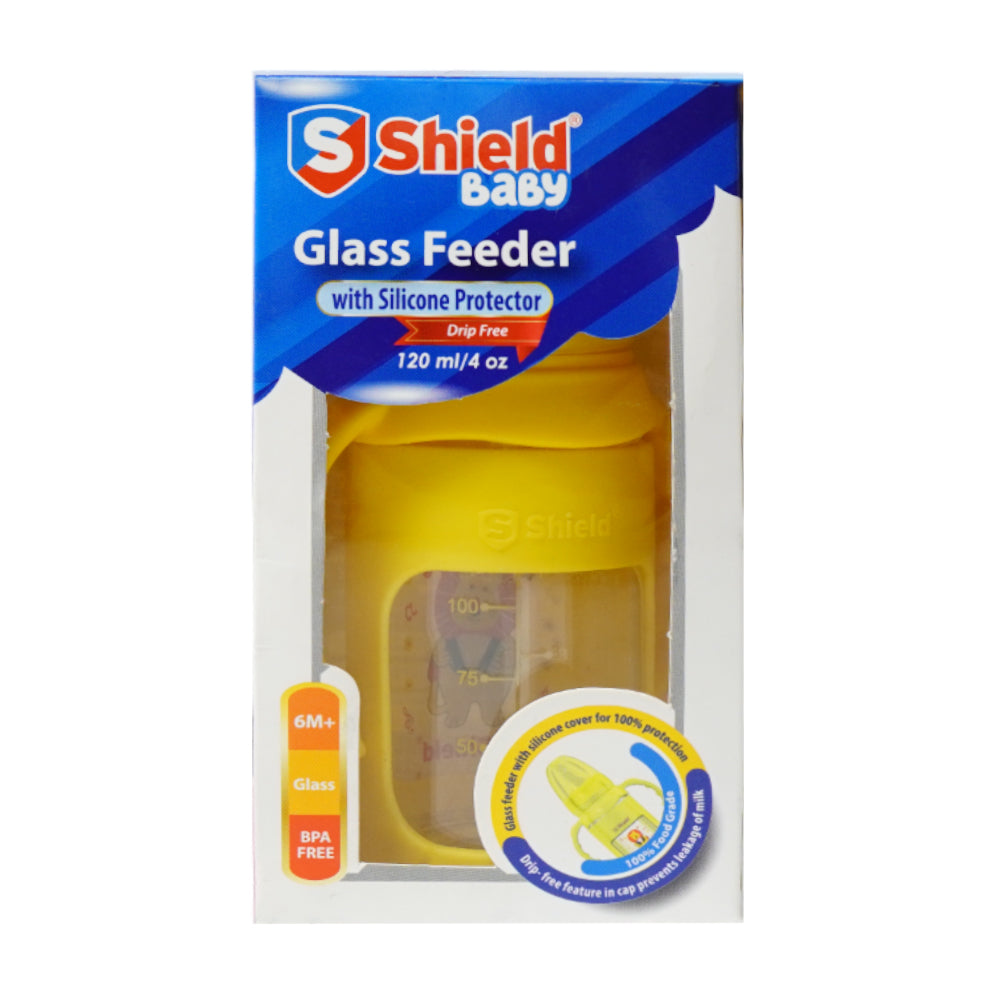 Premium Glass Baby Feeder with Cover – 120ml (Purple)