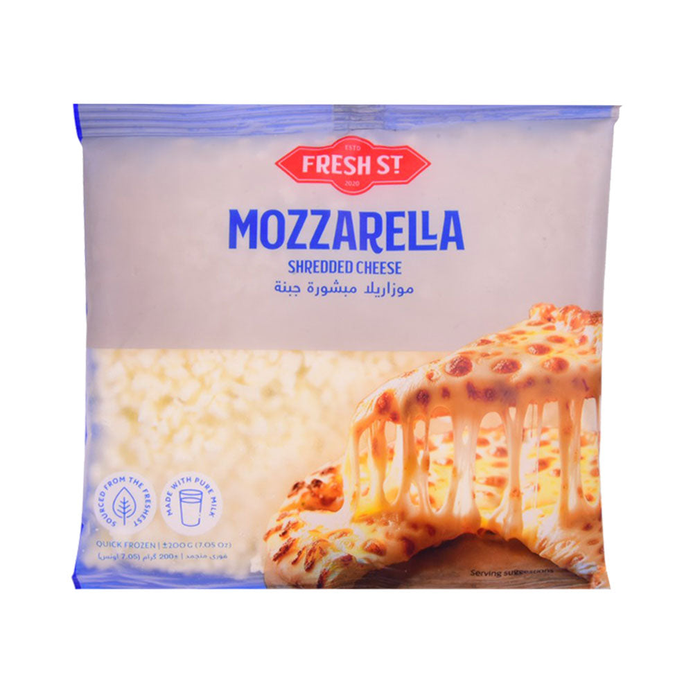 FRESH ST MOZZARELLA SHREDDED CHEESE 200GM