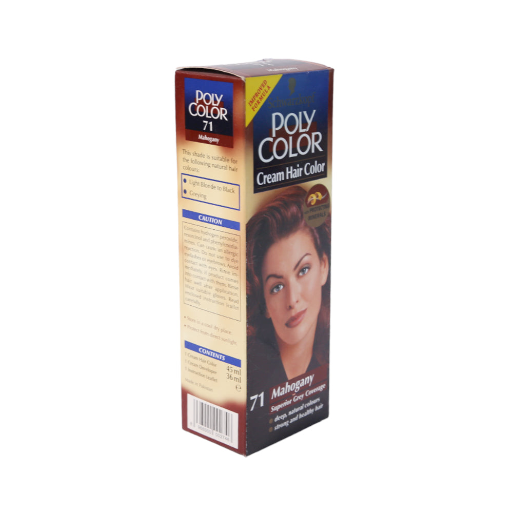 POLY COLOR HAIR COLOR 71 MAHOGANY 45 ML PC