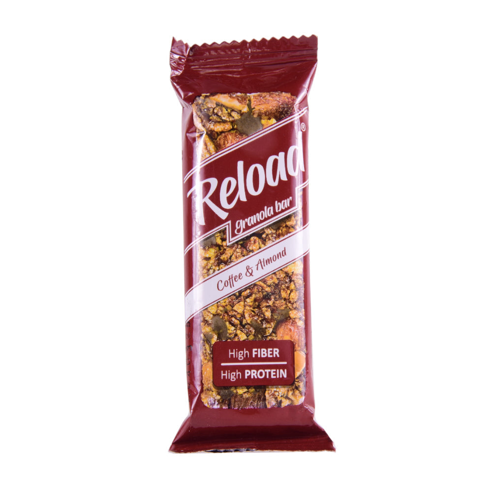 RELOAD COFFE & ALMOND GRANOLA BAR 40 GM