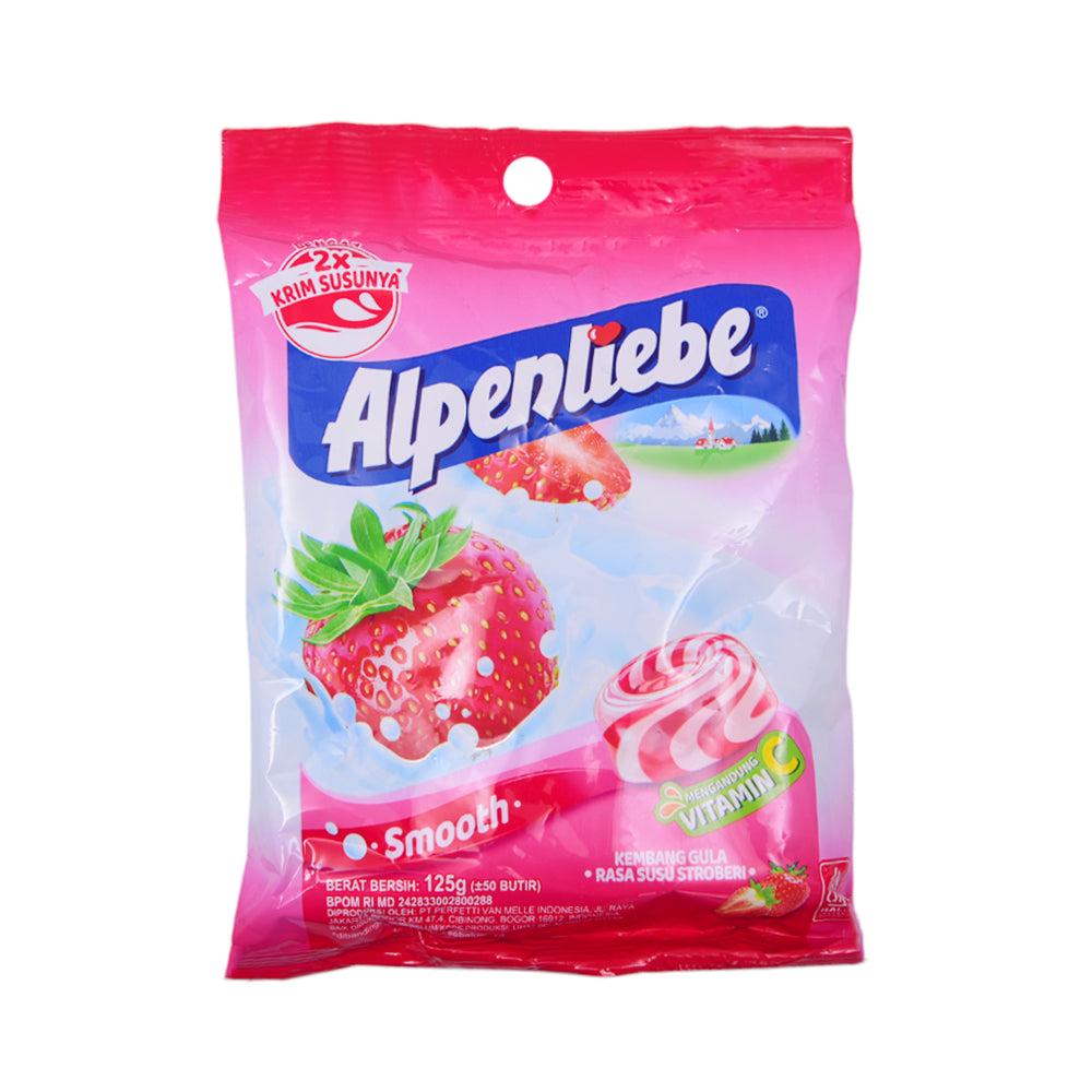 ALPENLIEBE CANDY SMOOTH STRAWBERRY POUCH 125G