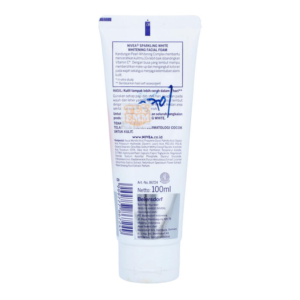 NIVEA FACIAL FOAM SPARKLING WHITE QX 100 ML