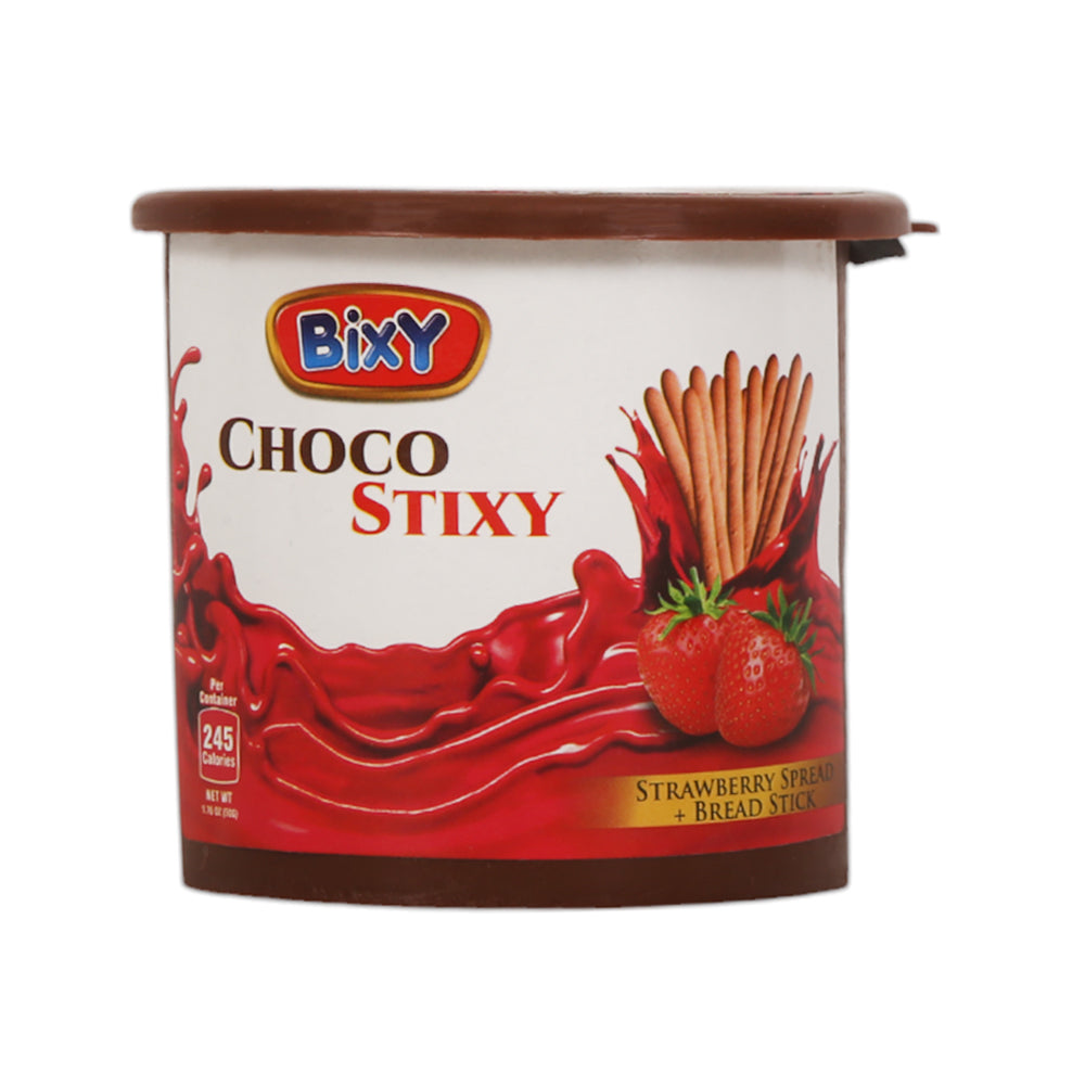 BIXY DIP CHOCO STICK STRAWBERRY 50 GM