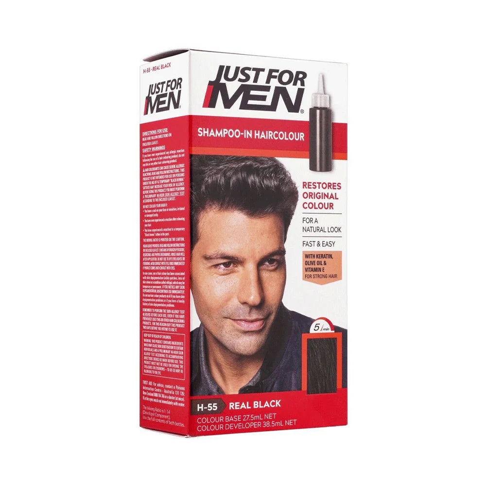 JUST FOR MEN HAIR COLOR REAL BLACK H55 PC