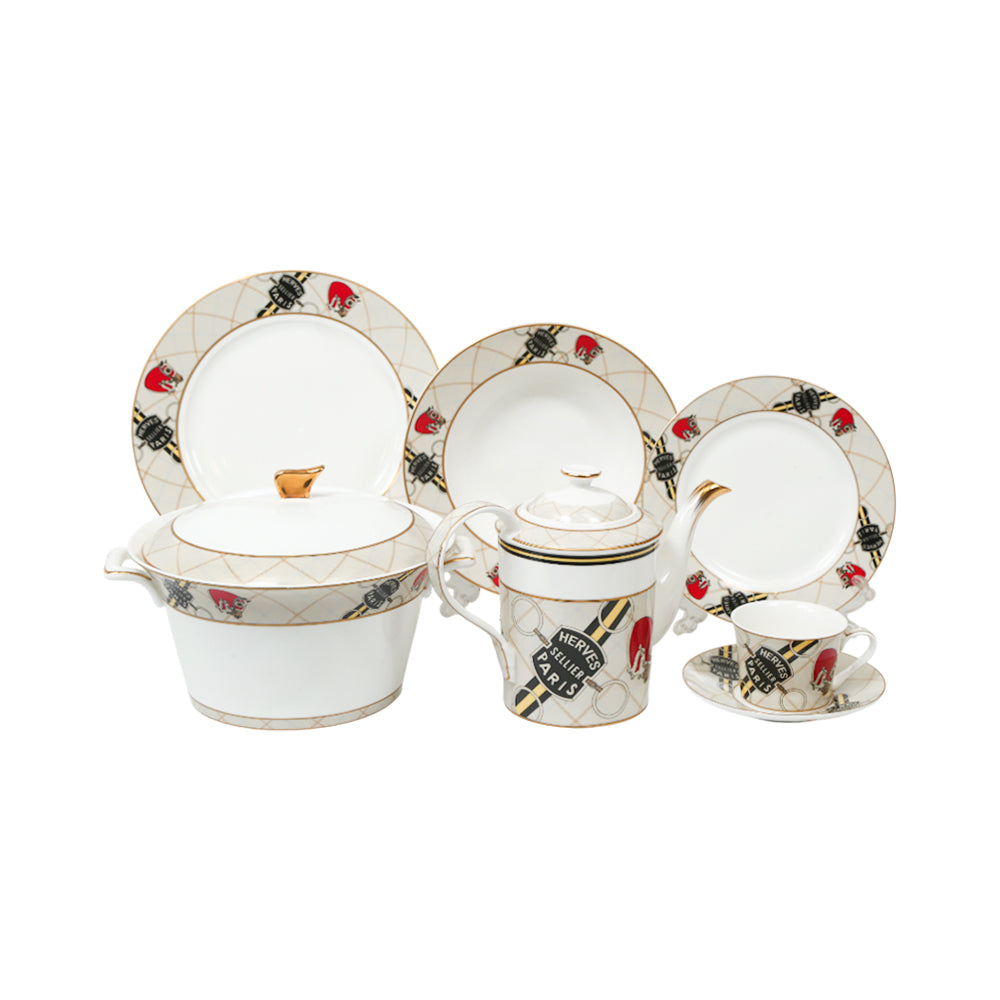 DINNER SET 85PC ROYAL BISTRO 85-679W BASIC