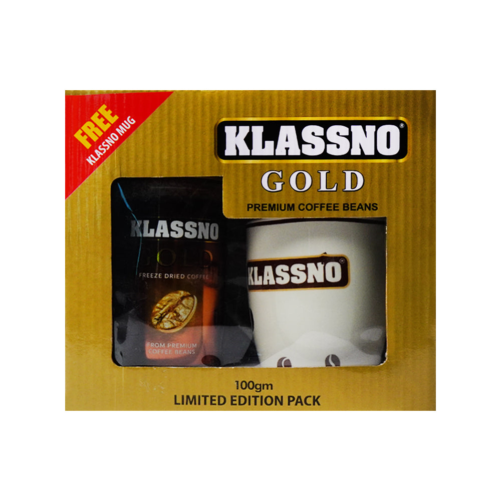 KLASSNO COFFEE GOLD FREEZE DRIED BEANS 100 GM WITH MUG