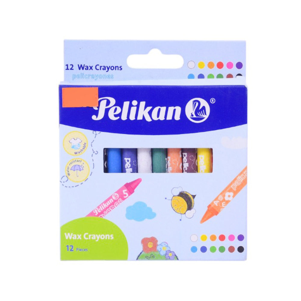 410818 PELIKAN WAX CRAYONS 12COL