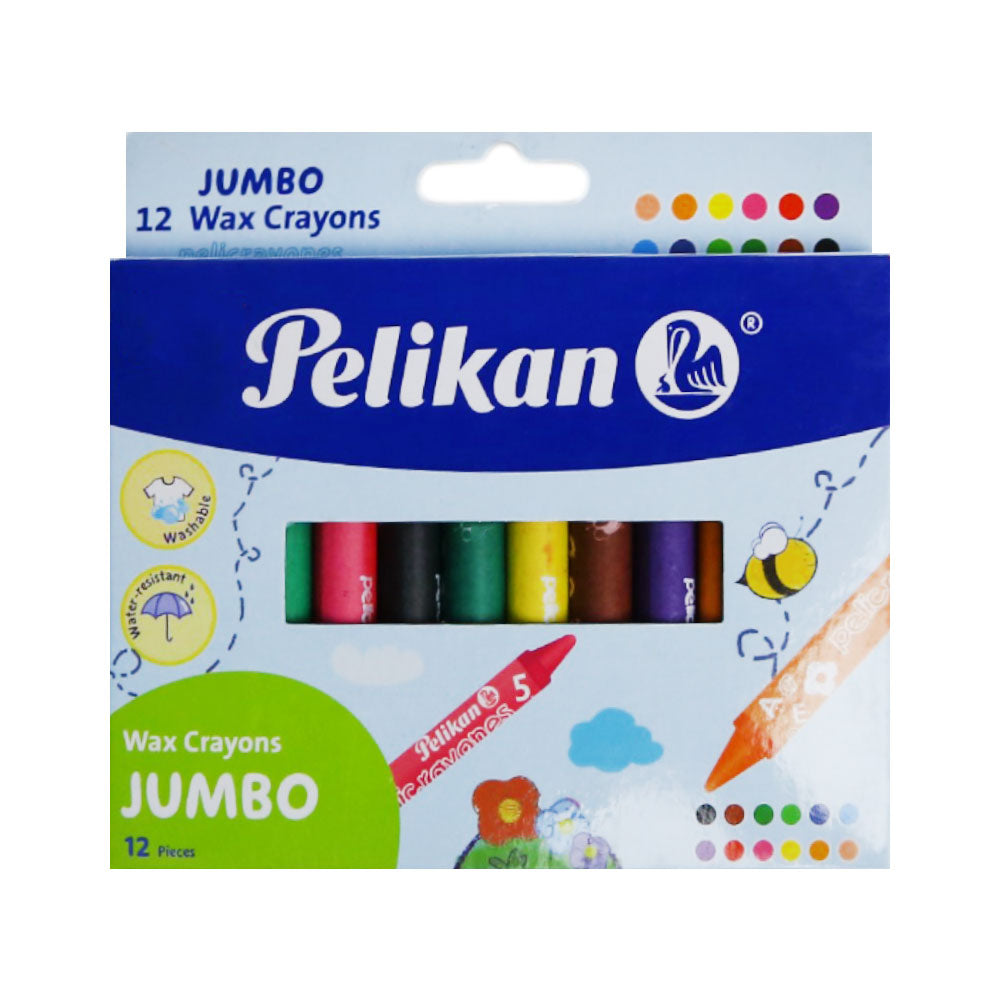 410825 PELIKAN WAX CRAYONS JUMBO 12PC