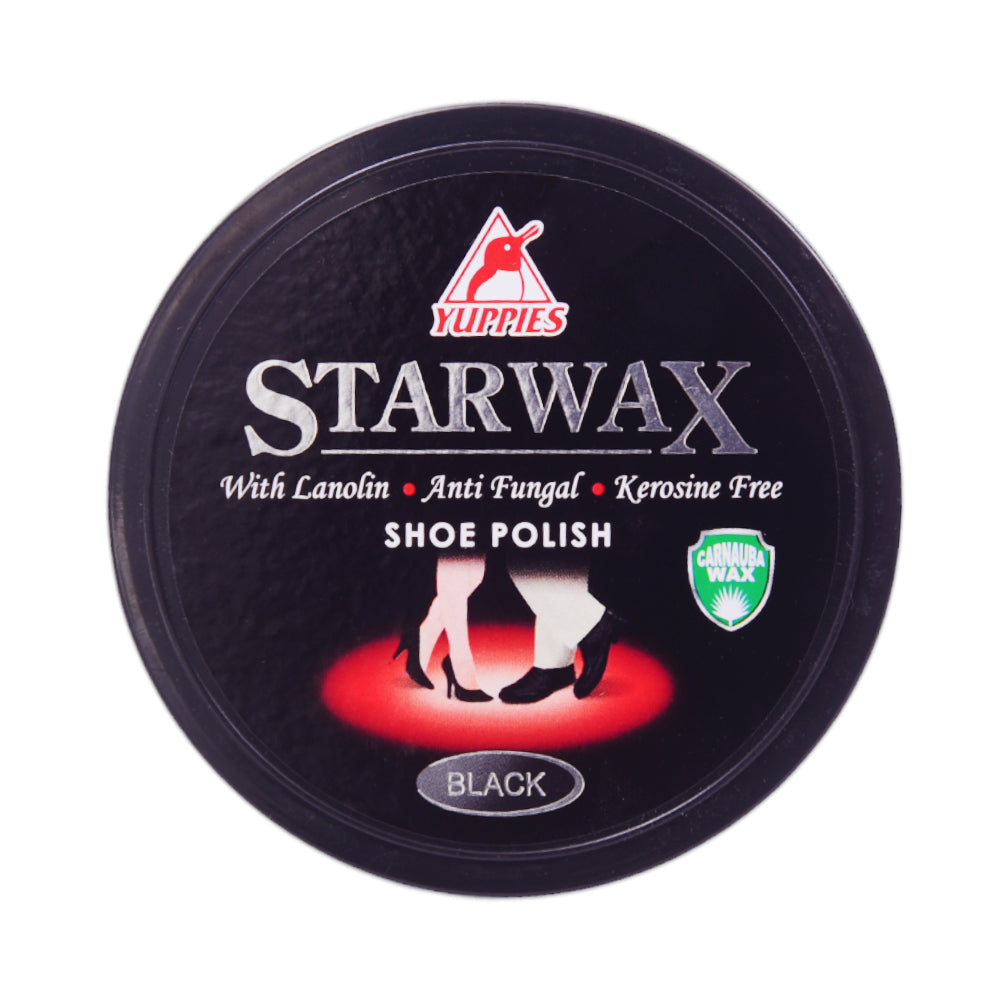 YUPPIES STAR WAX SHOE POLISH BLACK 100ML - BLACK