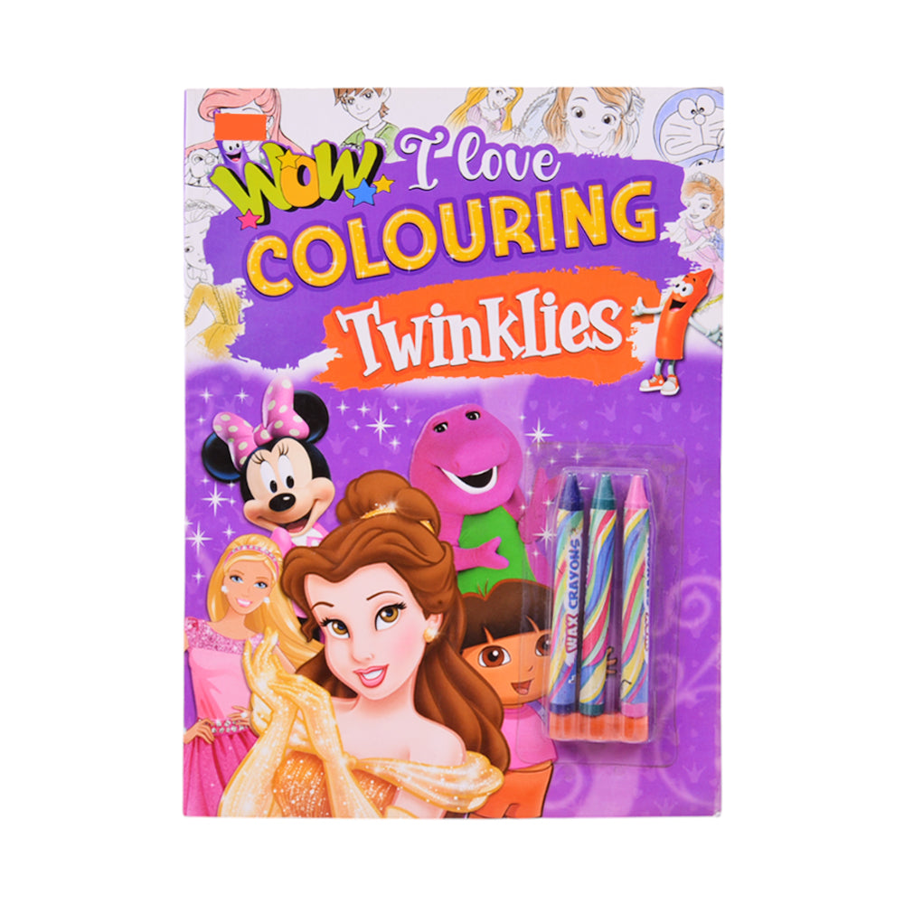 487 TWINKLIES COLORING BOOK WITH 3PC CRYON COLOR A.M