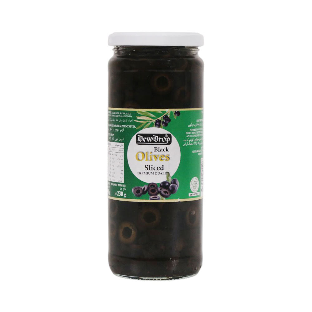 DEW DROP OLIVES BLACK SLICED 430 GM