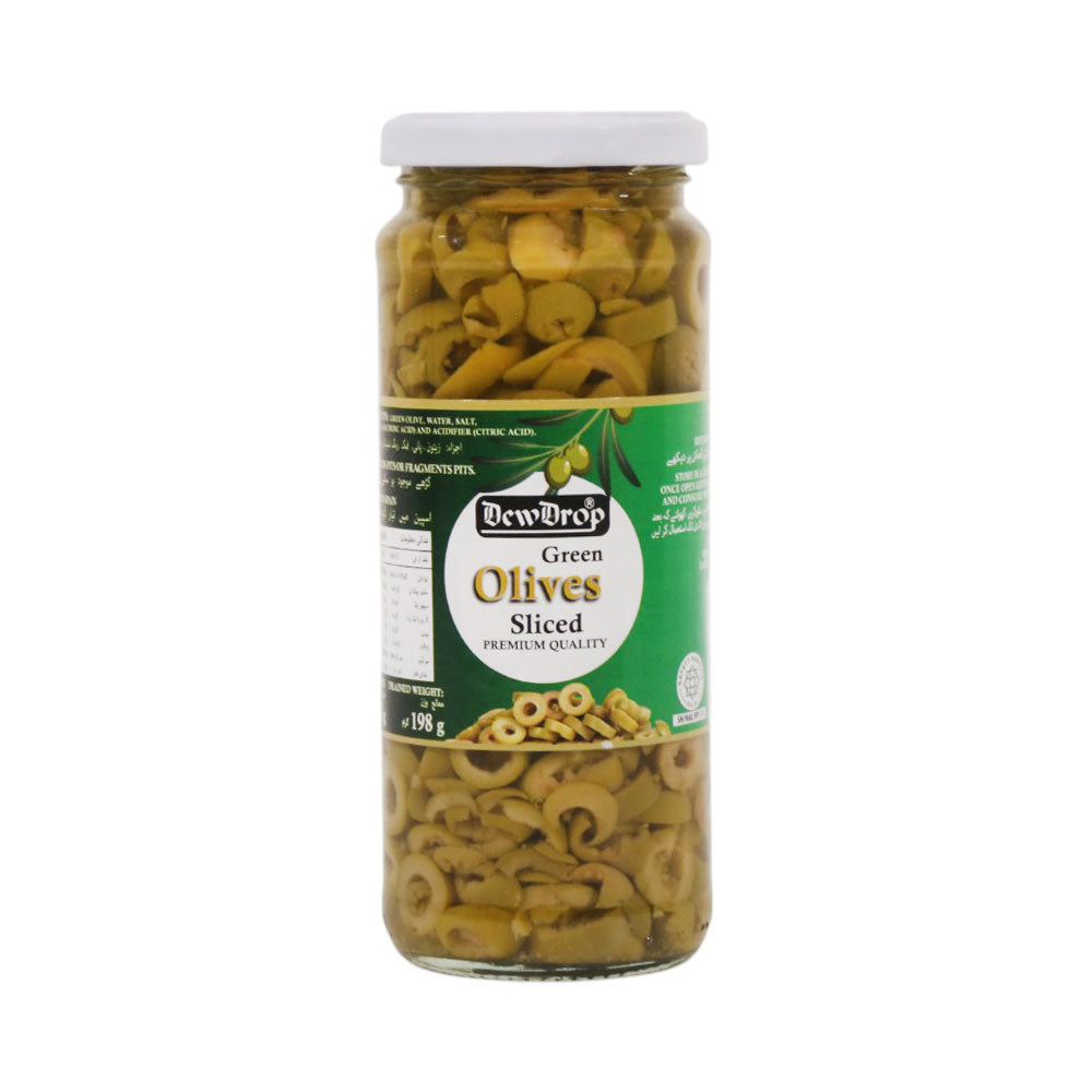 DEW DROP OLIVES SLICED 350 GM