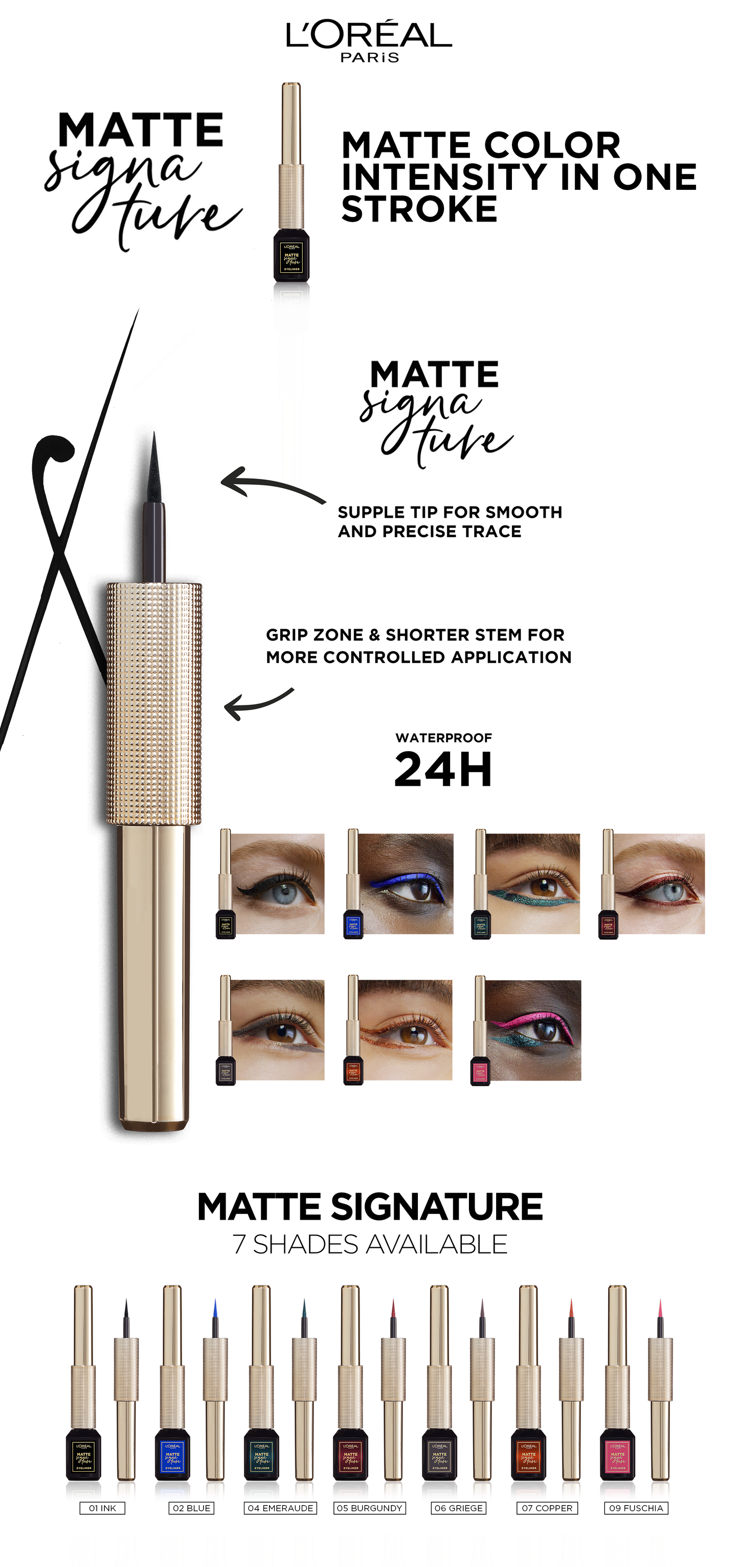 LOREAL MATTE SIGNATURE EYELINER 01 BLACK SIGNATURE