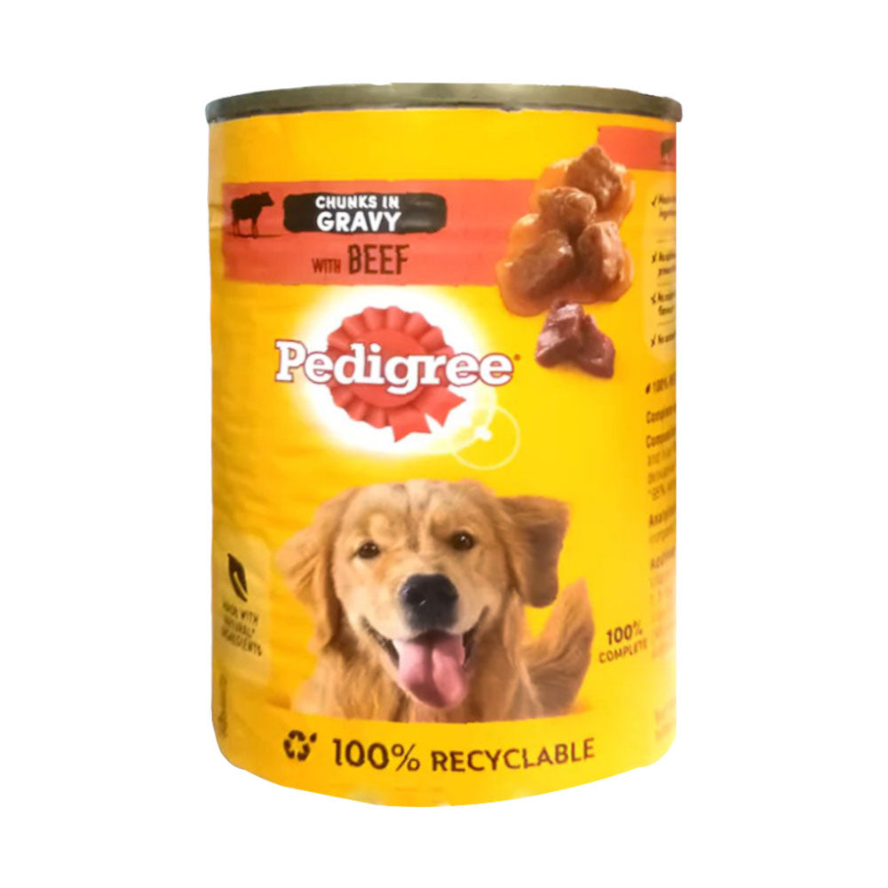 PEDIGREE DOG FOOD BEEF & LIVER MIX IN GRAVY TIN 400 GM