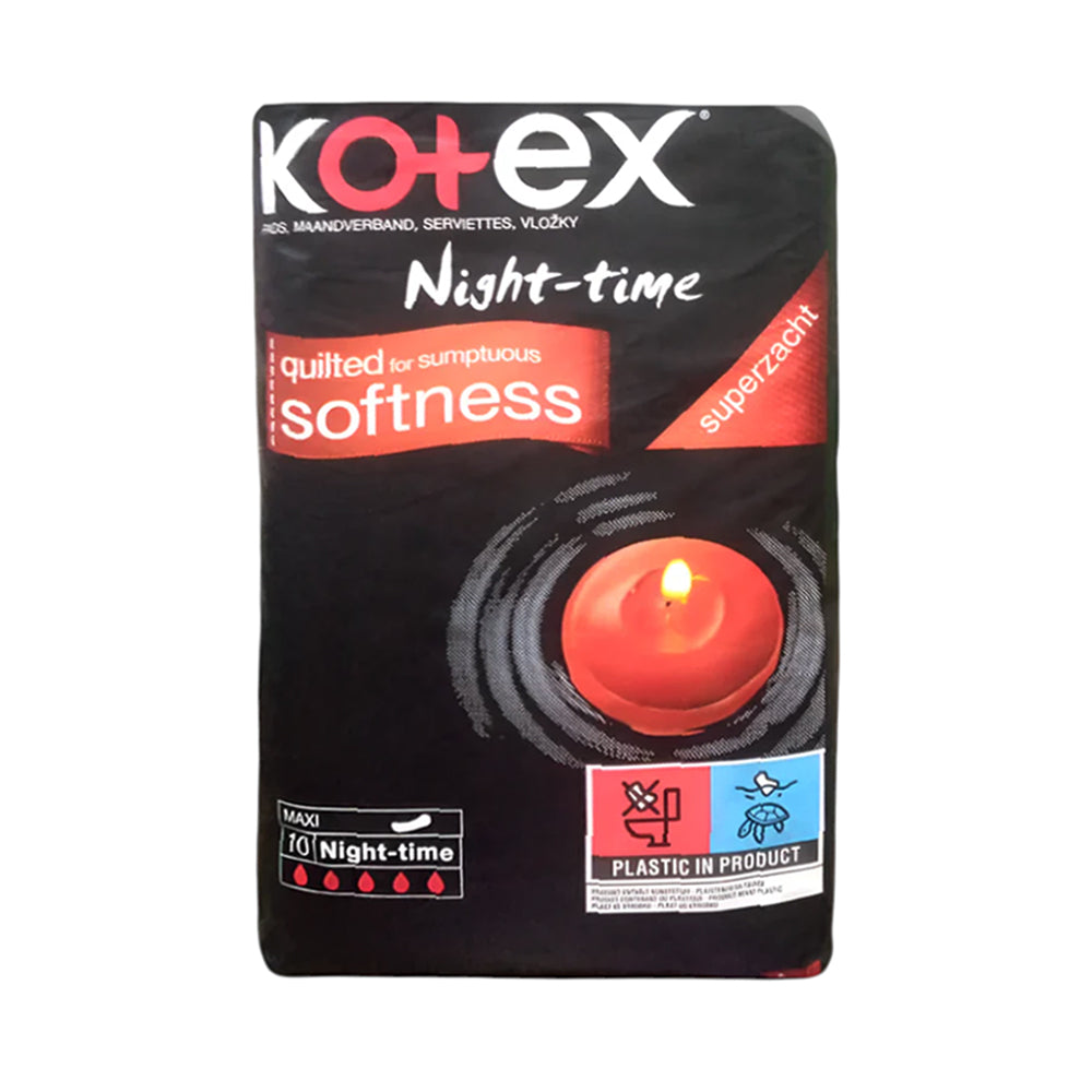 KOTEX SANITARY PAD MAXI NIGHT TIME SUPER ZACHT 10 PADS