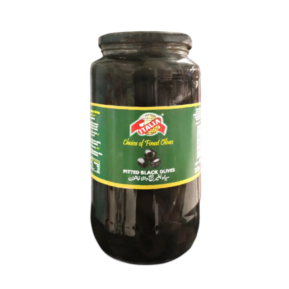ITALIA BLACK OLIVES PITTED 935 GM