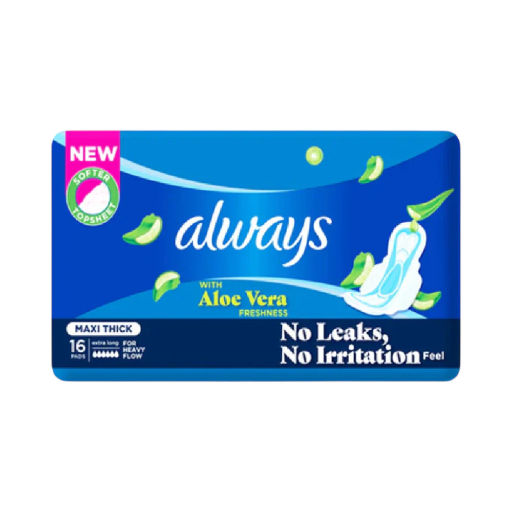 ALWAYS PADS MAXI THICK VALUE PACK EXTRA LONG 16PC PACK
