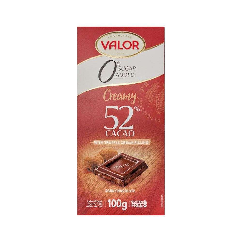 VALOR DARK CHOCOLATE CREAMY STEVIA WITH TRUFFLE 100 GM