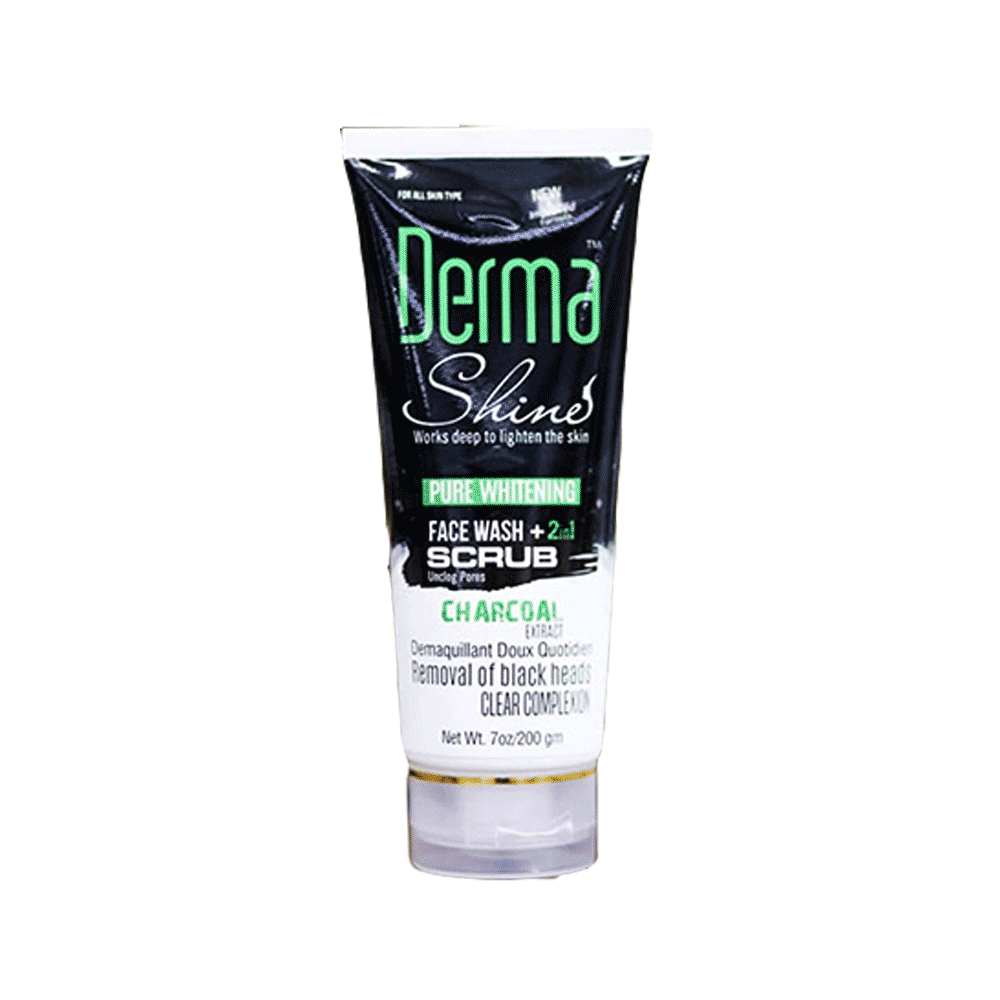 DERMA SHINE FACE WASH AND SCRUB TUBE 200 GM