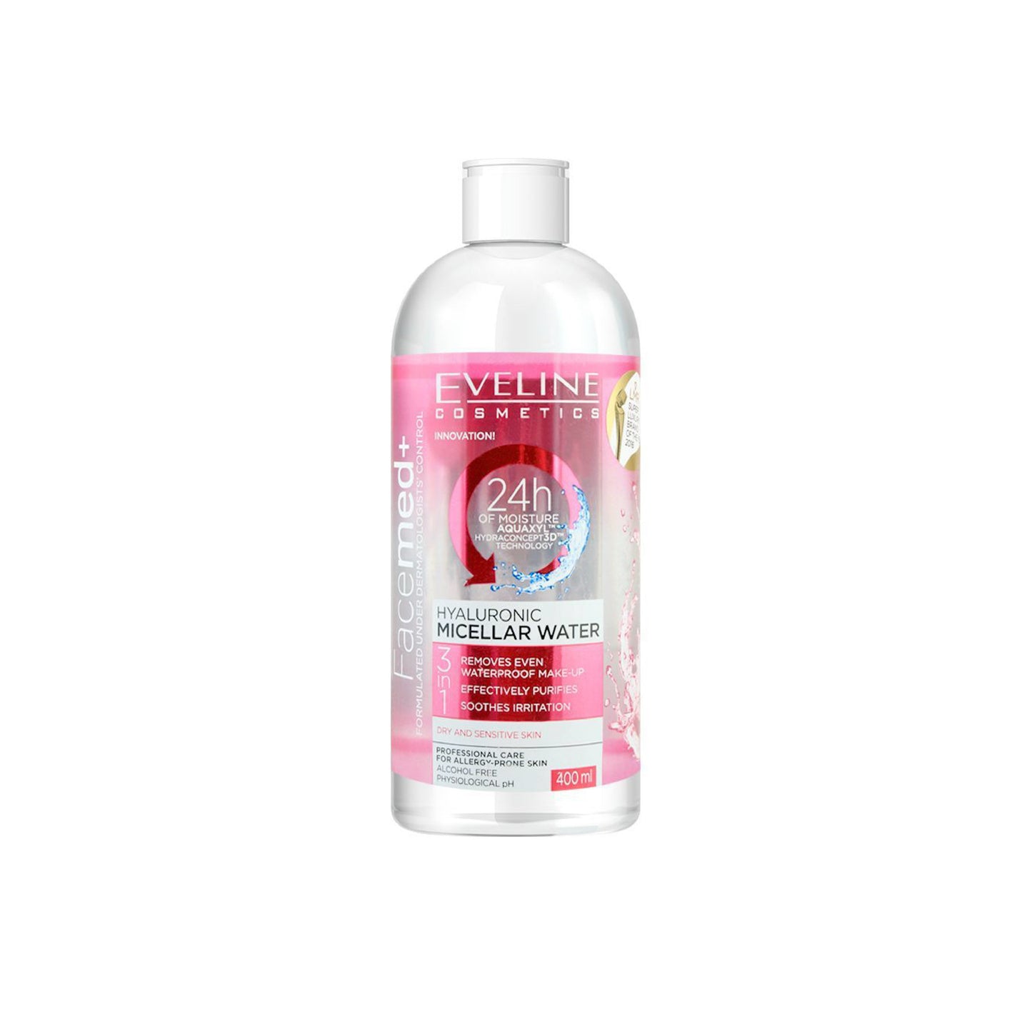 EVELINE HYALURONIC MICELLAR WATER CLEANSER 400 ML PCS