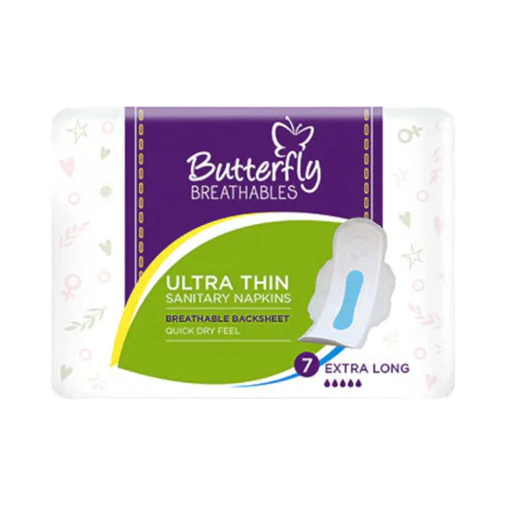BUTTERFLY ULTRA THIN SANITARY NAPKINS EXTRA LARGE 7 PCS