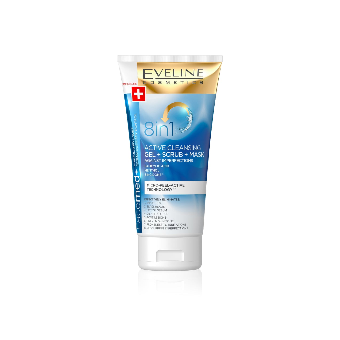 EVELINE 8 IN 1 GEL+SCBRUB+MASK 150ML