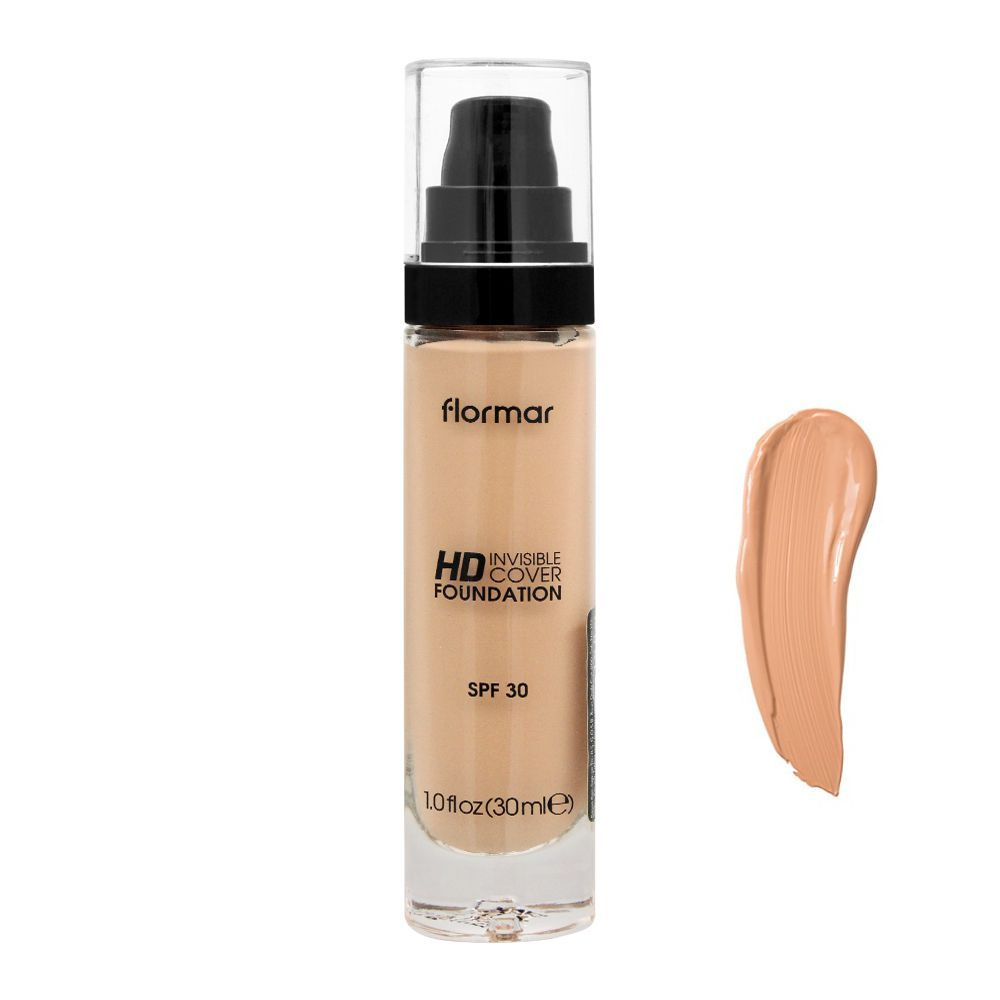 FLORMAR INVISIBLE COVER HD FOUNDATION IVORY 60 PC