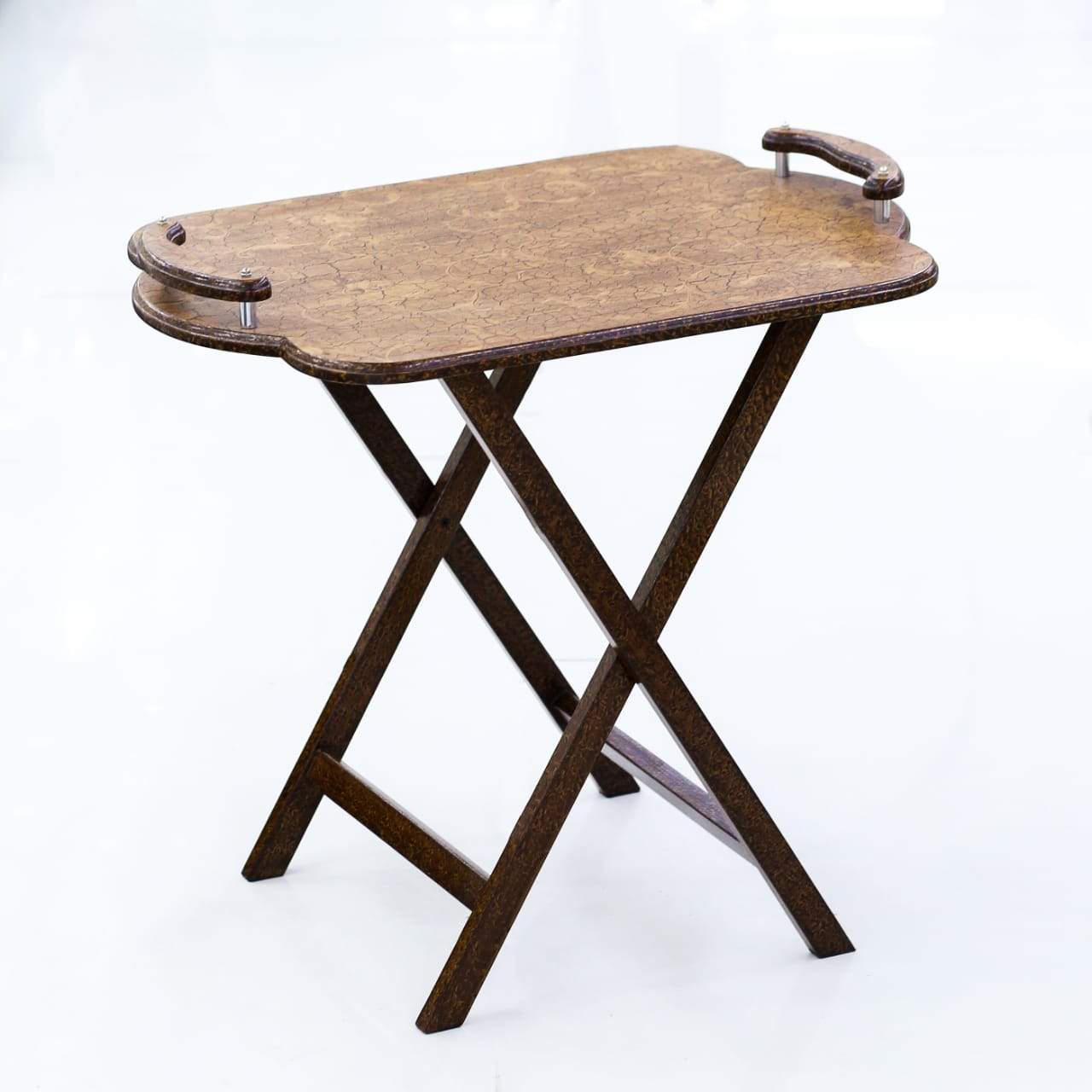 Tea Table Folding Oval Plain L-Brown