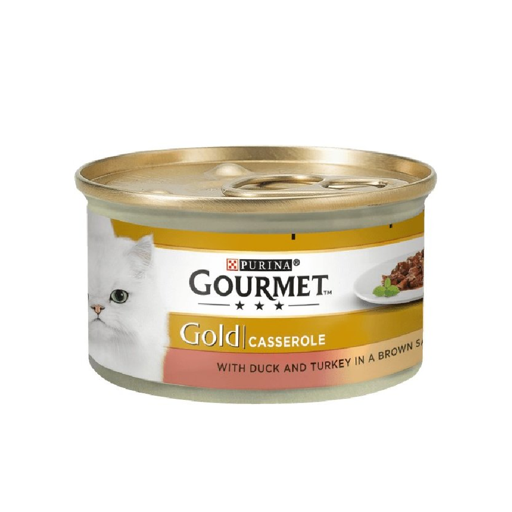 PURINA GOURMET CAT FOOD CASSEROLE WITH DUCK AND TURKEY 85 GM Al Fatah purina-gourmet-cat-food-casserole-with-duck-and-turkey-85-gm-al-fatah