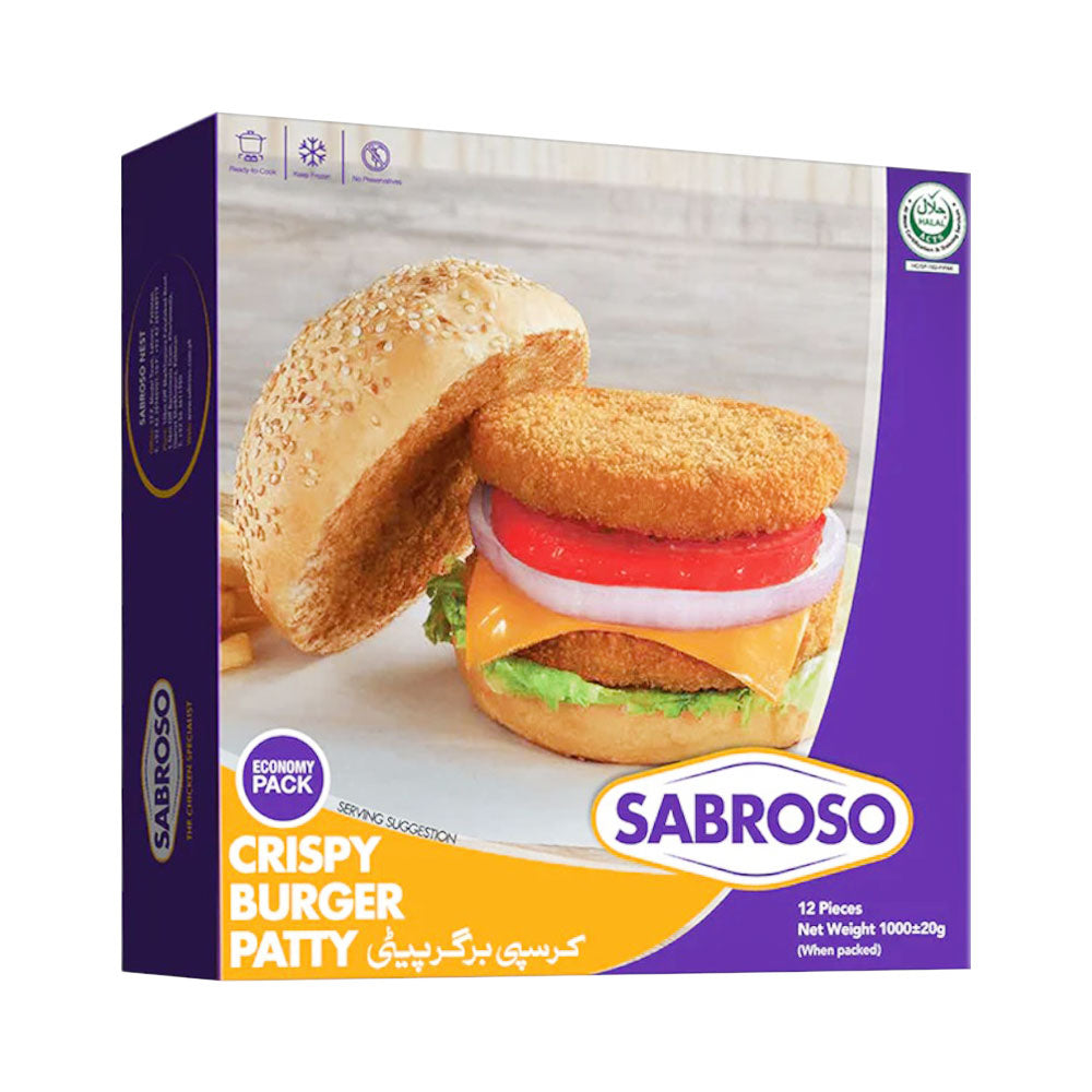 SABROSO CRISPY BURGER PATTY 12 PCS 1000 GM