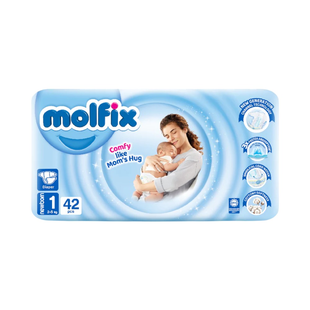 MOLFIX DIAPERS NEW BORN NO1 2-5 KG 42 PCS