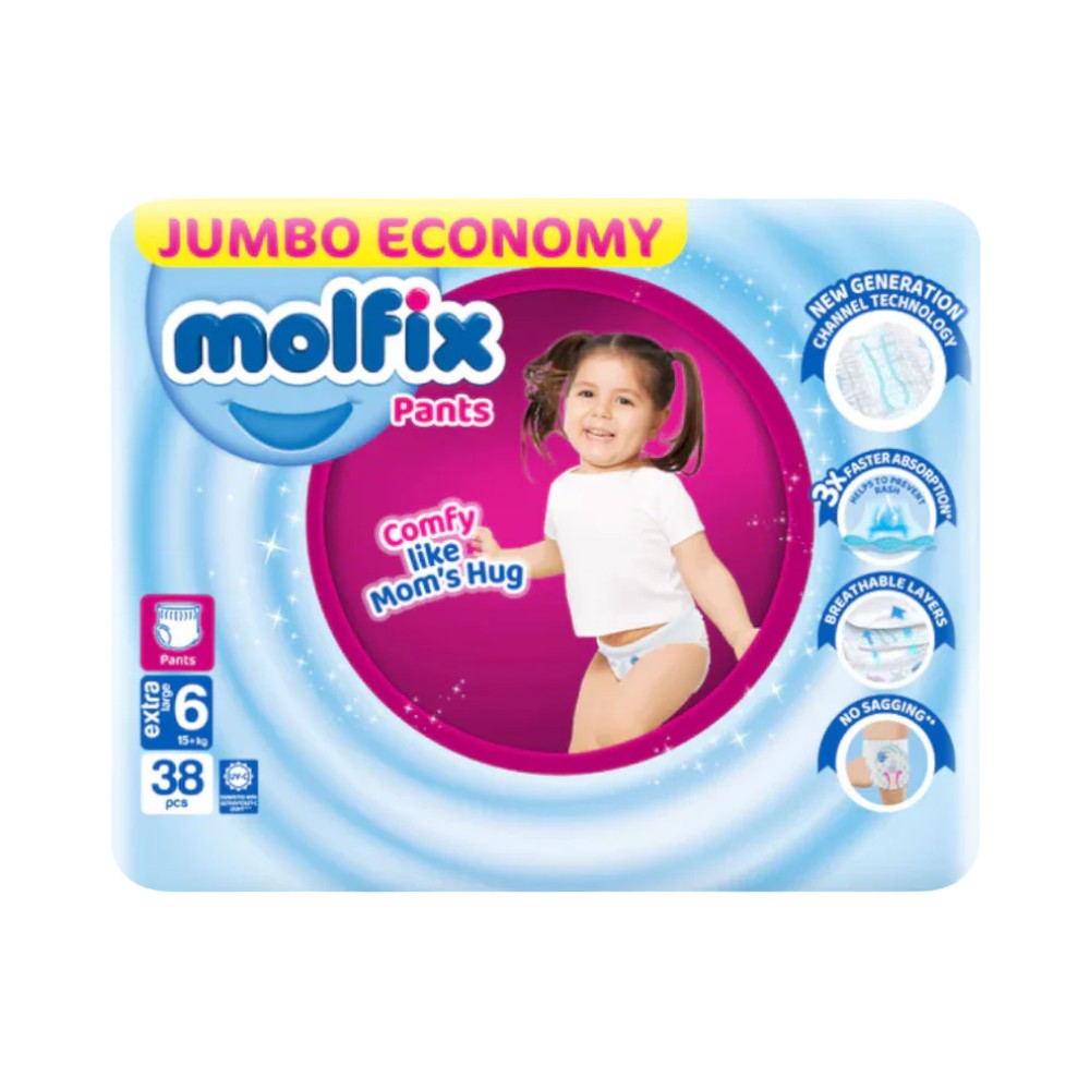 MOLFIX PANTS EXTRA LARGE NO6 15 PLUS KG 38 PCS