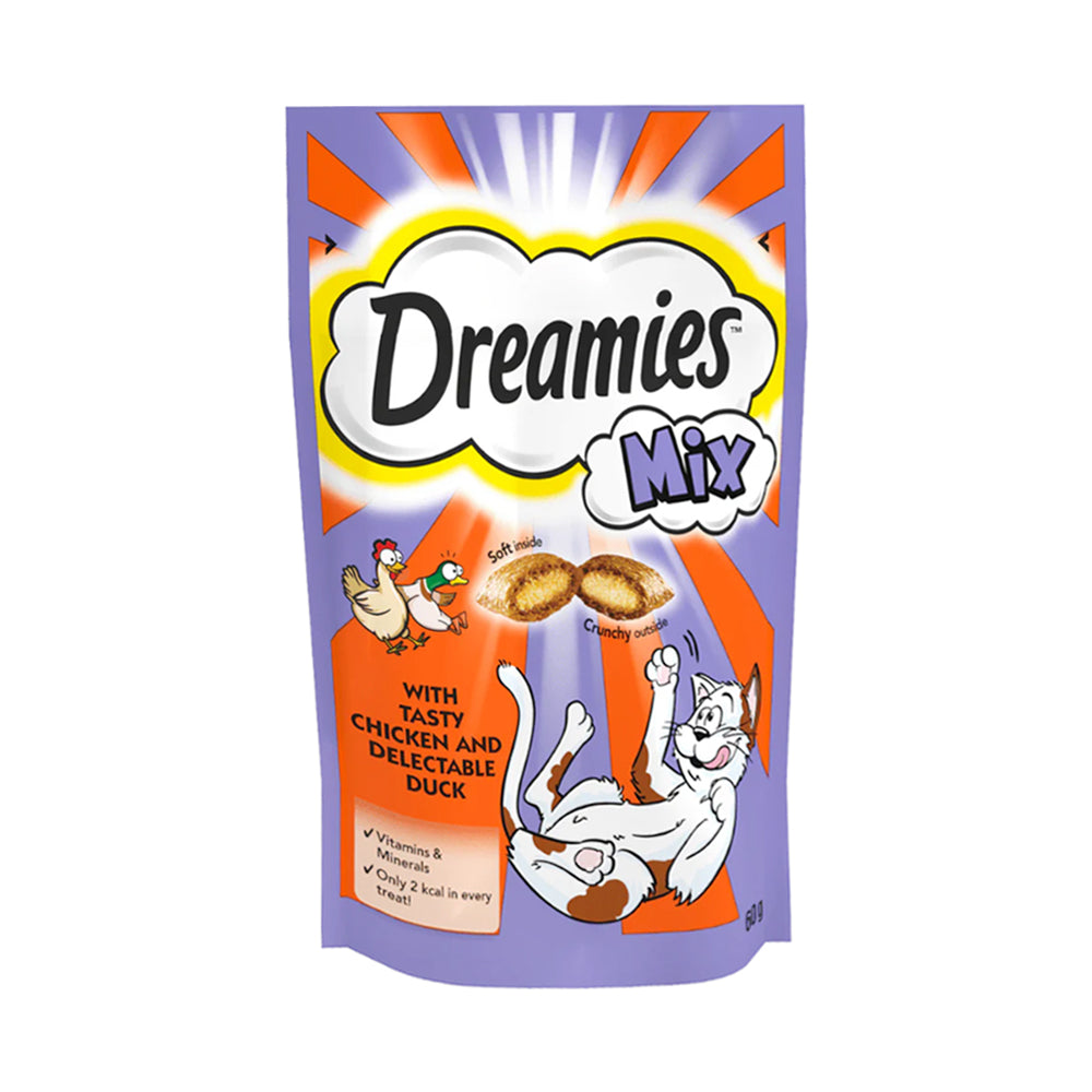 DREAMIES CAT FOOD WITH CHICKEN AND DELECTABLE DUCK 60 GM