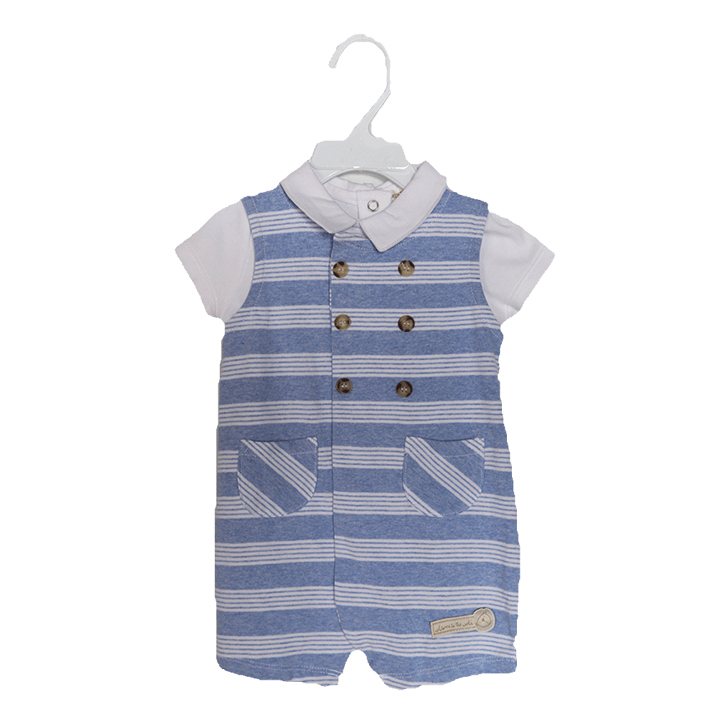 BOYS S/S 2PC ROMPER JR-11-12 MS-20 0-3M