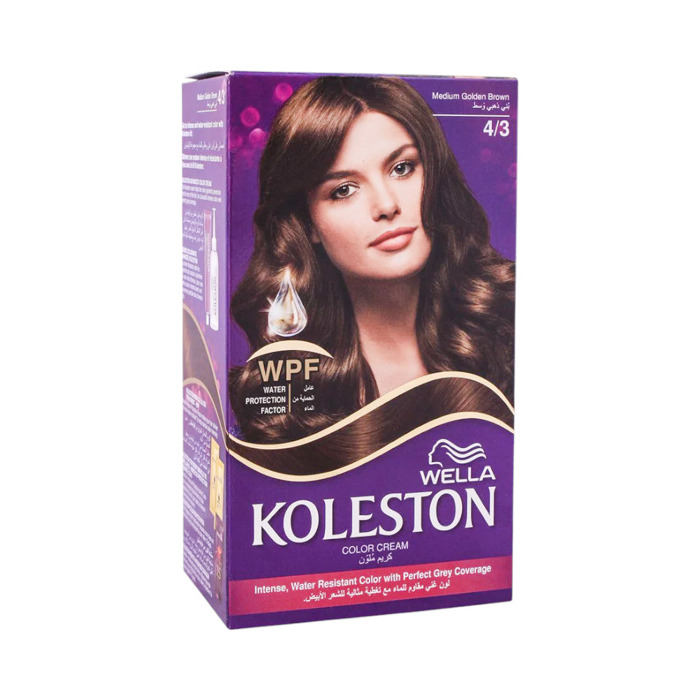 WELLA KOLESTON HAIR COLOR CREAM MEDIUM GOLDEN BROWN 4/3 1407