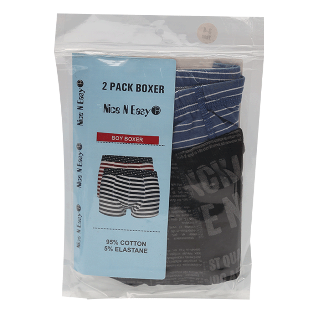 BOYS BOXER 2PC PACK NICE & EASY 5-6 YEAR HC-032