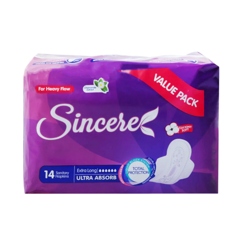 SINCERE PAD ULTRA THIN EXTRA LONG VALUE PACK 14 PCS