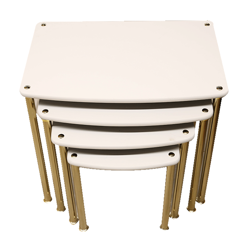 Table Set 4Pc White Gold