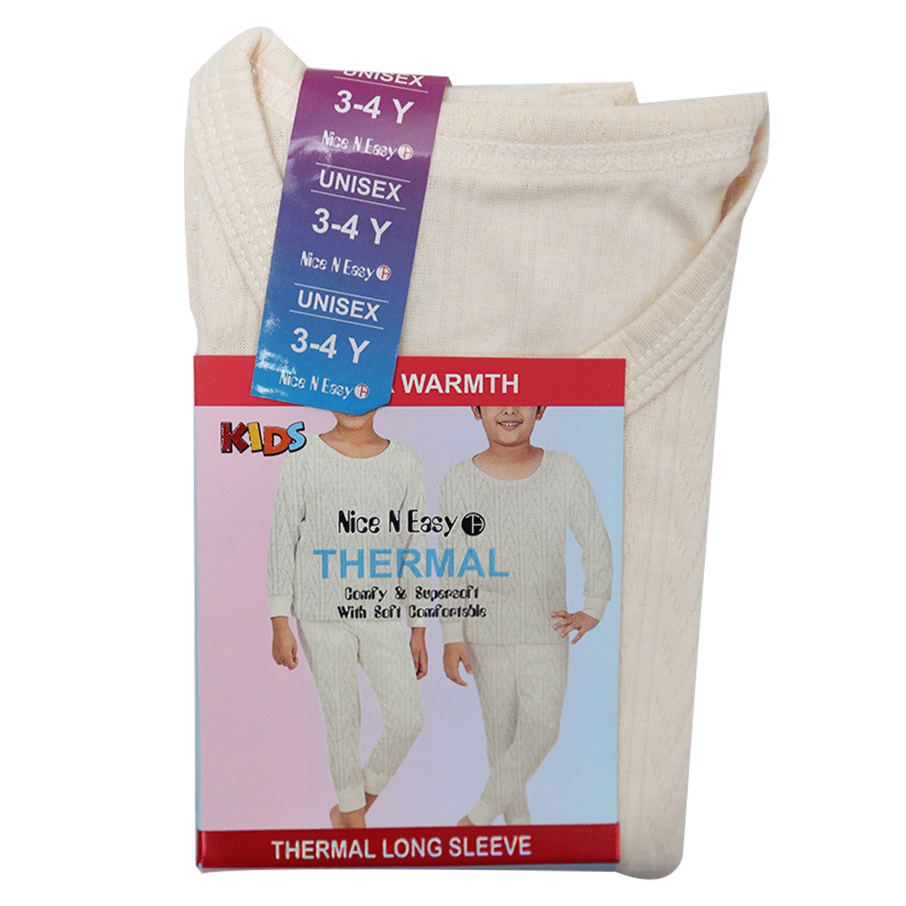 GIRLS L/S THERMAL TOP SELF DESIGN MW-20 3-4 YEAR