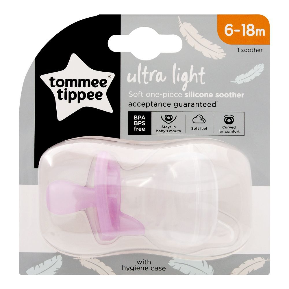 TOMMEE TIPPEE SILICONE SOOTHER ULTRA LIGHT 6-18M 433451/38