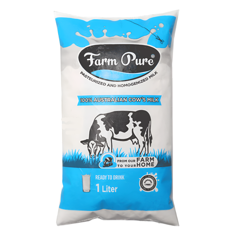 FARM PURE PASTEURIZED MILK POUCH 1LTR
