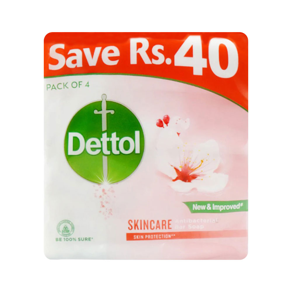DETTOL ANTIBACTERIAL SOAP SKIN CARE SAVE RS 40 4X110GM