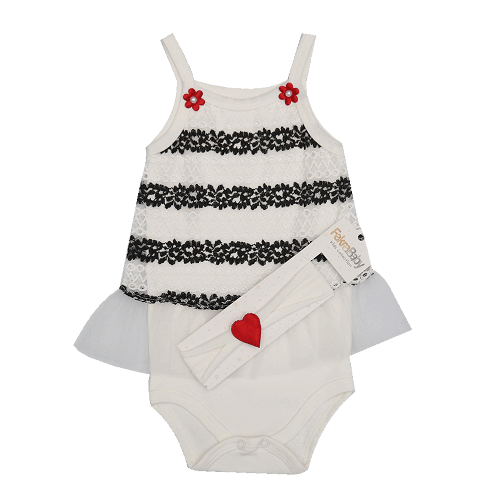 GIRLS S/L BODY SUIT WITH HEAD BAND 2345 TUR SU-21 9-12M
