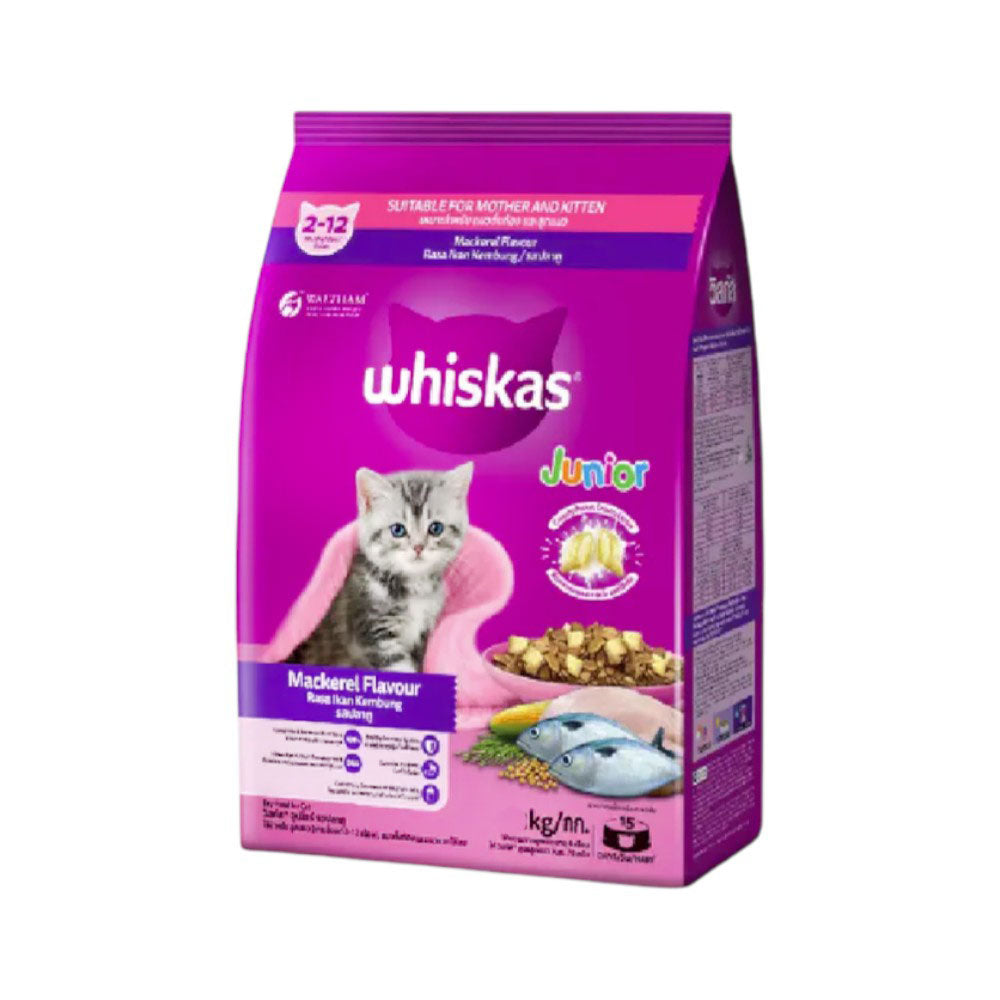 WHISKAS CAT FOOD JUNIOR MACKEREL FLAVOUR 450 GM
